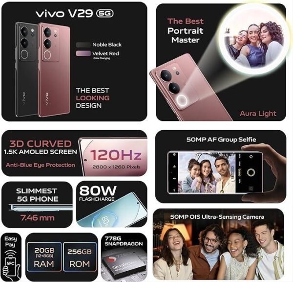 vivo V29 5G Noble Black (12Gb RAM, 256GB)